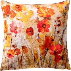 Dutch Decor BROOKE - Sierkussen 45x45 cm – met bloemenprint - Chai Tea - Multicolour - Dutch Decor