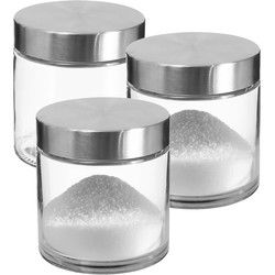 Secret de Gourmet Voorraadbus/voorraadpot - 3x - 0,75L - glas/RVS - Voorraadpot