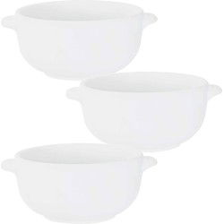 Set van 10x stuks kleine ovenschaaltjes wit van porselein 10 cm rond - Kommetjes