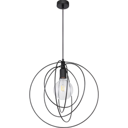 Industriële hanglamp Sarini - L:42cm - E27 - Metaal - Zwart