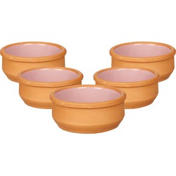 Set 18x tapas/creme brulee serveer schaaltjes terracotta/roze 8x4 cm - Snack en tapasschalen
