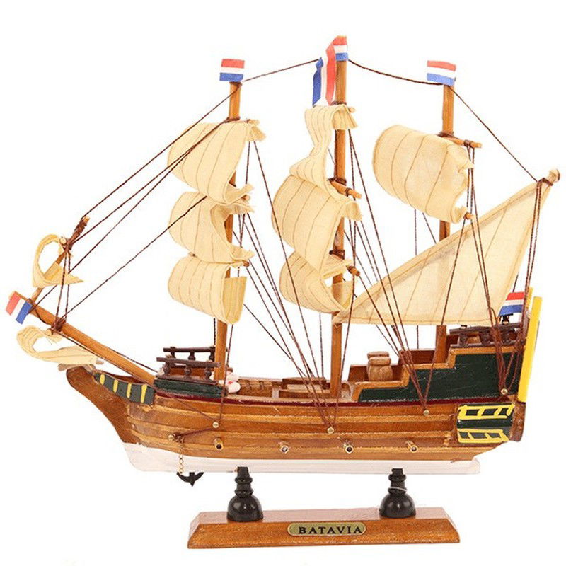 Decoratie model zeilboot Batavia - 24 cm - miniatuur boot/boten - Beeldjes - 