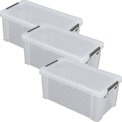 Allstore Opbergbox - 5x stuks - 7,5 liter - Transparant - 25 x 19 x 16 cm - Opbergbox