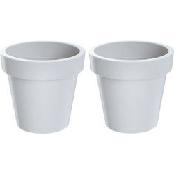 Prosperplast Bloempot - 2x - D60 x H52 cm - wit - kunststof - Plantenpotten