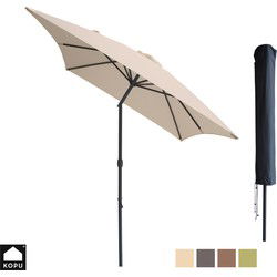 Kopu® Sevilla Parasol Rechthoek 200x300 cm met Hoes - Balkonparasol Creme