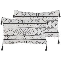 SCHEFFLERA  - Sierkussen set van 2 - Wit - 30 x 50 cm - Fluweel