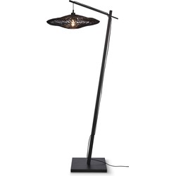 Vloerlamp Zanzibar - Bamboe/Rotan Zwart - 73x55x176cm