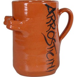 Spiedini - Arrosticini Pot 20 Piccolo - Traditionele terracotta pot om ca. 20 arrosticini of (vlees)spiesjes warm uit te serveren - 18 cm hoog, 10 cm doorsnee