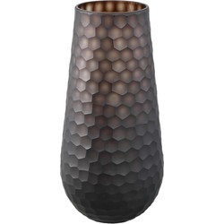 PTMD Vaas Eboney - 19x19x39 cm - Glas - Bruin