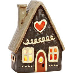 Lichthuis van aardewerk, Kleurrijk (B/H/D) 13x17x7cm