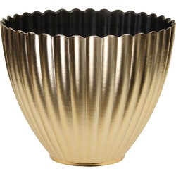 Othmar Plantenpot/bloempot - binnen - kunststof - goud - D11 x H11 cm - Plantenpotten