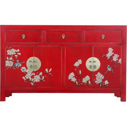 Fine Asianliving Chinees Dressoir Vintage Rood Handbeschilderd -