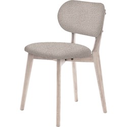 Eetkamerstoel Beige/Eiken - 49x54x80cm - Stilo - Set van 2