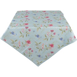 Clayre & Eef Tafelkleed  150x150 cm Blauw Groen Katoen Vierkant Bloemen Tafellaken