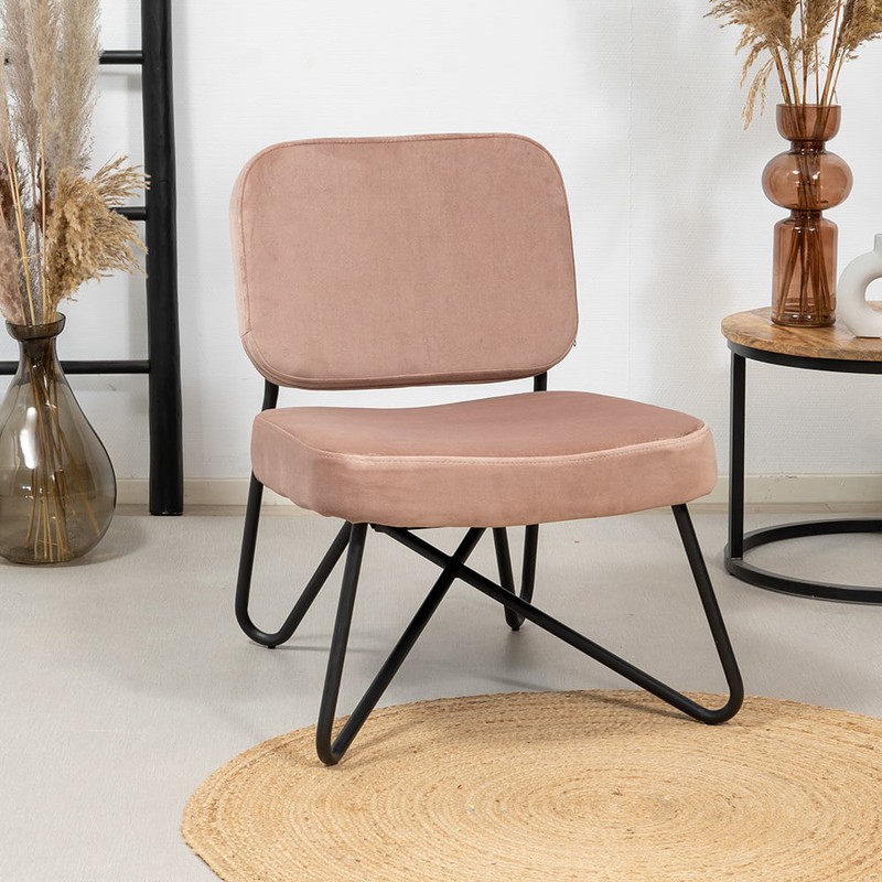 Velvet fauteuil Julia roze - 