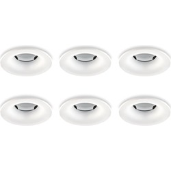 Groenovatie Inbouwspot, Rond, Waterdicht IP65, Ø85 mm, Mat Wit, 6-Pack