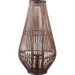 PTMD Lantaarn Lysia - 35x35x68 cm - Glas - Bruin