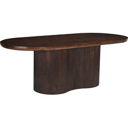 Livingfurn - Eetkamertafel Sevilla Brown 300cm - Mangohout