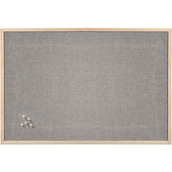 Zeller prikbord textiel - lichtgrijs - 60 x 80 cm - incl. punaises - Prikborden