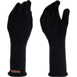 Knit Factory Lana Gebreide Dames Handschoenen - Polswarmers - Zwart - One Size