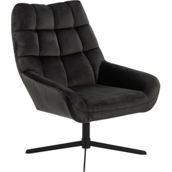 24Designs Victoria Draaibare Fauteuil - Fluweel Grijs/Bruin