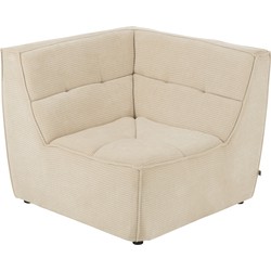 J-line - HoekFauteuil Grid Populierenhout/schuim Beige - 98x98x83cm