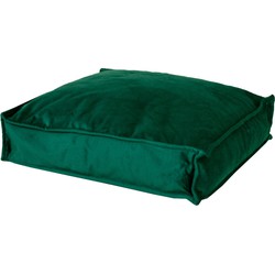 2L Home & Garden Loungekussen Velvet Donkergroen - 60 x 60cm