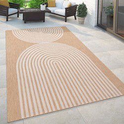 Binnen & Buitenkleed - Vloerkleed Illica Gestreept - Beige - 80x150 cm