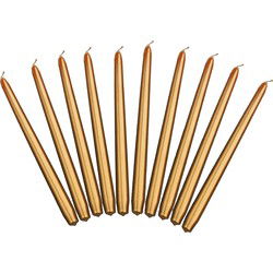 Partydeco Dinerkaarsen - metallic goud - 40x st - 24 cm - 5 Branduren - Dinerkaarsen