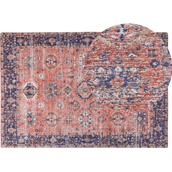 KURIN - Vloerkleed - Rood/Blauw - 140 x 200 cm - Katoen