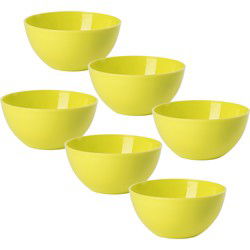 Plasticforte kommetjes/schaaltjes - 6x - dessert/ontbijt - kunststof - D17 x H7 cm - groen - Kommetjes