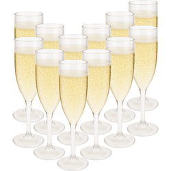 OTIX Kunststof Champagneglazen - 12 Stuks - Elegante - Champagne - Flute - Strand - Camping Servies - 165ML - Glazen - OCEANI