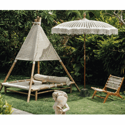 Bali parasol macrame 180 cm créme