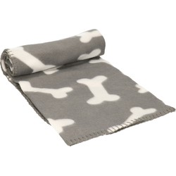 Fleece huisdieren deken voor honden 100 x 70 cm grijs - Dierenmanden