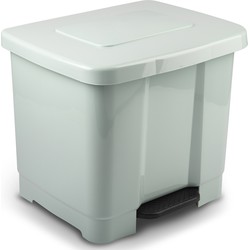 PlasticForte Pedaalemmer - 2-vaks - mintgroen - 35 liter - 43 x 38 cm - Pedaalemmers