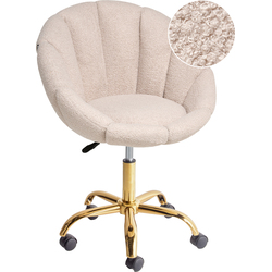 ANNABELLE - Bureaustoel - Wit - Bouclé