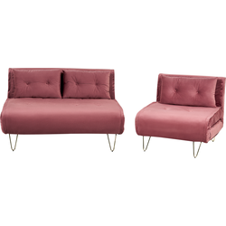 VESTFOLD - Slaapbank set - Roze - Fluweel