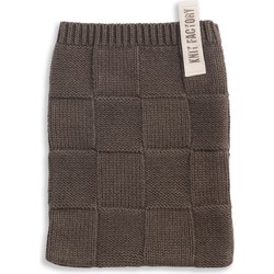 Knit Factory Gebreide Washandje - Khaki - 12x24 cm - Katoen