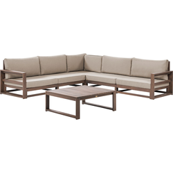 TIMOR - Loungeset 5-zits - Taupe - FSCÂ® acaciahout