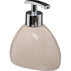 5Five Zeeppompje/dispenser - Silk - kunststeen - beige - 12.5 cm - 300 ml - Zeeppompjes