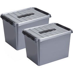 Sunware opbergbox - 3x - grijs - 22L - 40 x 30 x 26 cm - Opbergbox