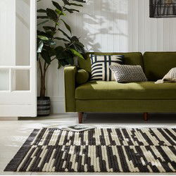 Berber vloerkleed - Lina Zwart / Wit - 160 X 230 CM