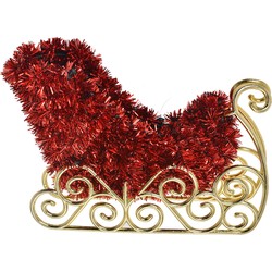 Clayre & Eef Kerstdecoratie Slee 14x3x11 cm Rood Kunststof