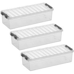 Sunware opbergbox - 4x - transparant - 3.5L - 38 x 14 x 9 cm - Opbergbox