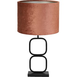 Tafellamp Lutika/Gemstone - Zwart/Terra - Ø30x67cm