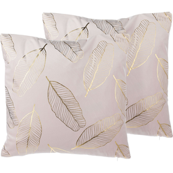 FREESIA  - Sierkussen set van 2 - Roze - 45 x 45 cm - Fluweel
