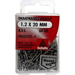 Draadnagel bk 1,2x20mm rvs 50gr