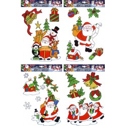 Kerst decoratie stickers kerstman plaatjes set - Feeststickers