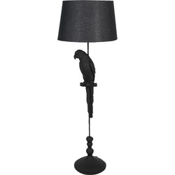 Clayre & Eef Vloerlamp Papegaai Ø 40x121 cm  Zwart Kunststof Staande Lamp