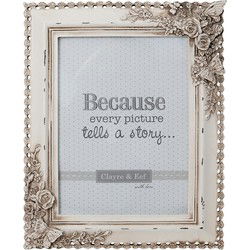 Clayre & Eef Fotolijst Beige Kunststof Bloemen